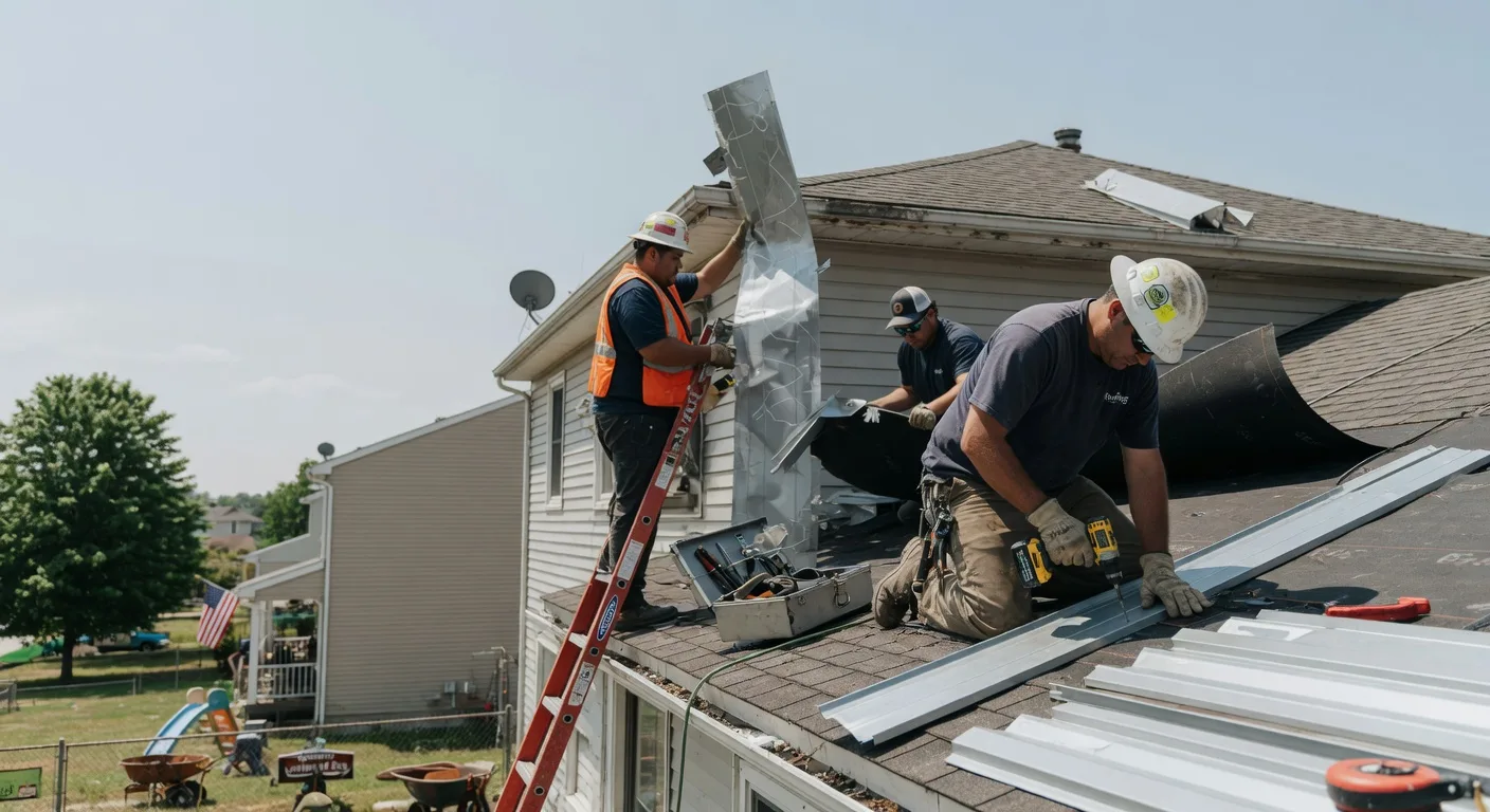 Storm Damage Metal Roof Repair in New Liberty, KY